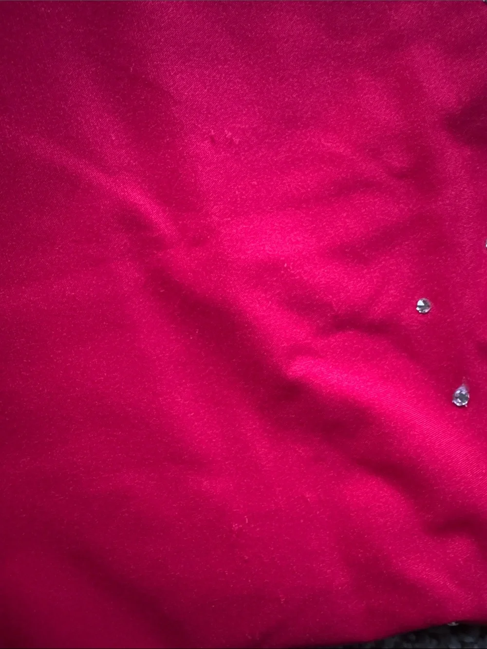 Girls Red One-Shoulder Skating Dress with Rhinestones - Brad Griffies size 2